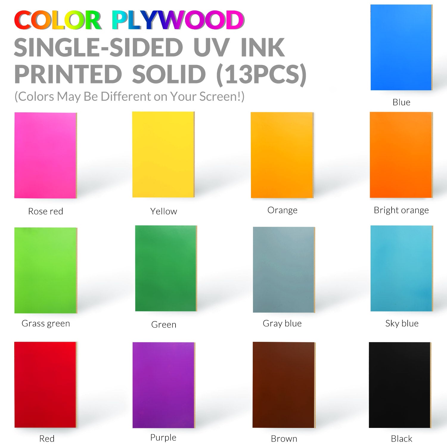 Single-sided UV Ink Printed Solid Color Plywood