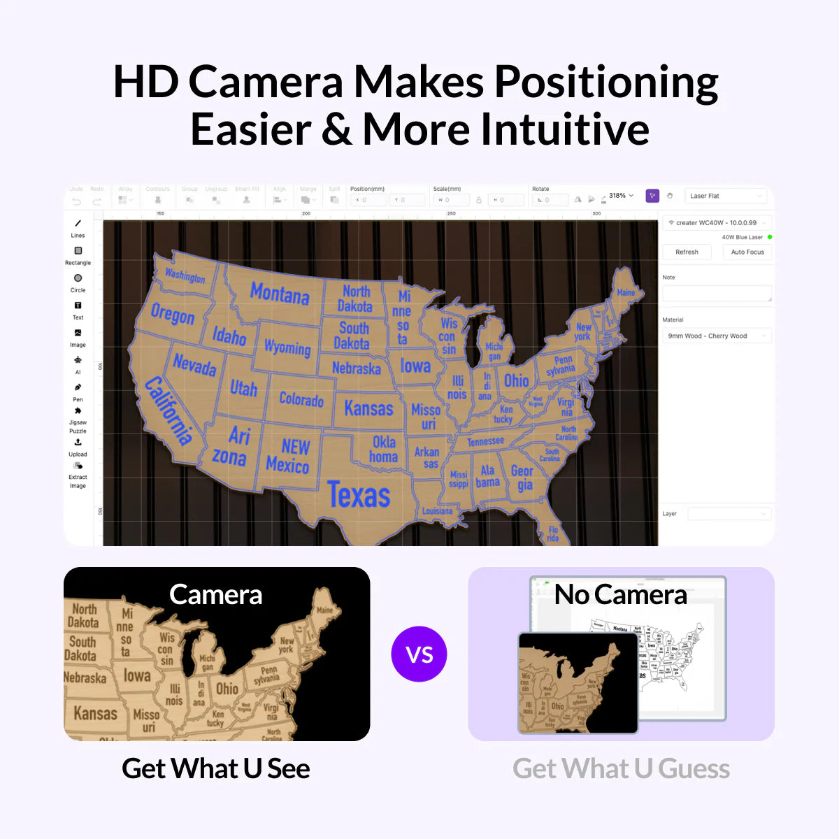 WeCreat Vision - World's 1st Auto-lifting Desktop Laser